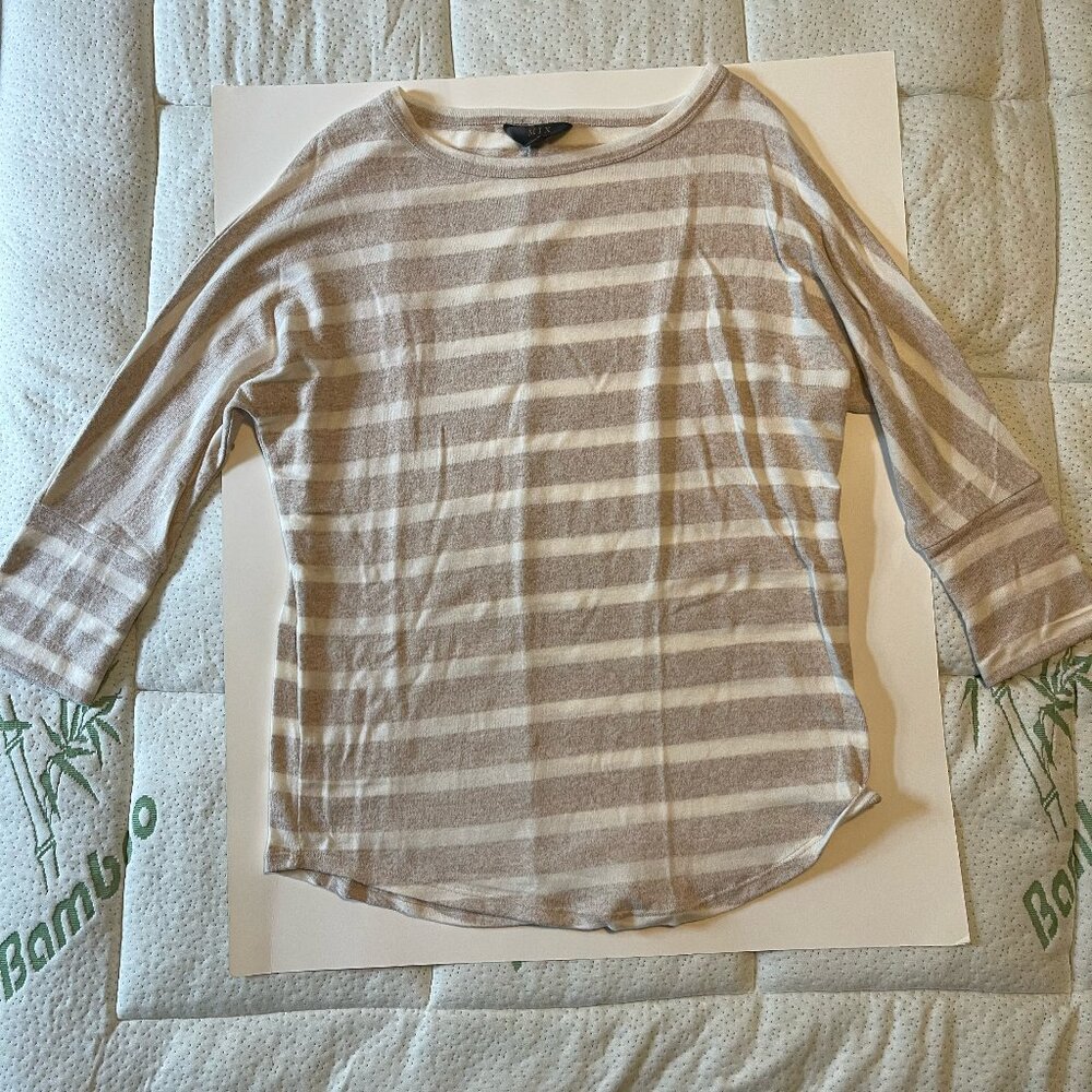 Small - Mix By 41 Hawthorn - Corinna Brushed Dolman Knit Top - Stripes